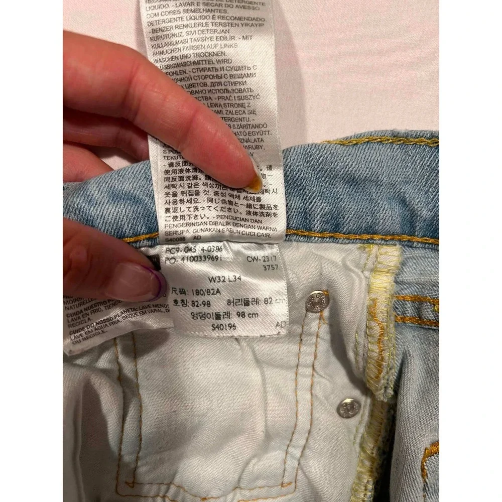 Levis 511 Slim Fit Light Wash Denim Jeans Mens 32x34 Blue